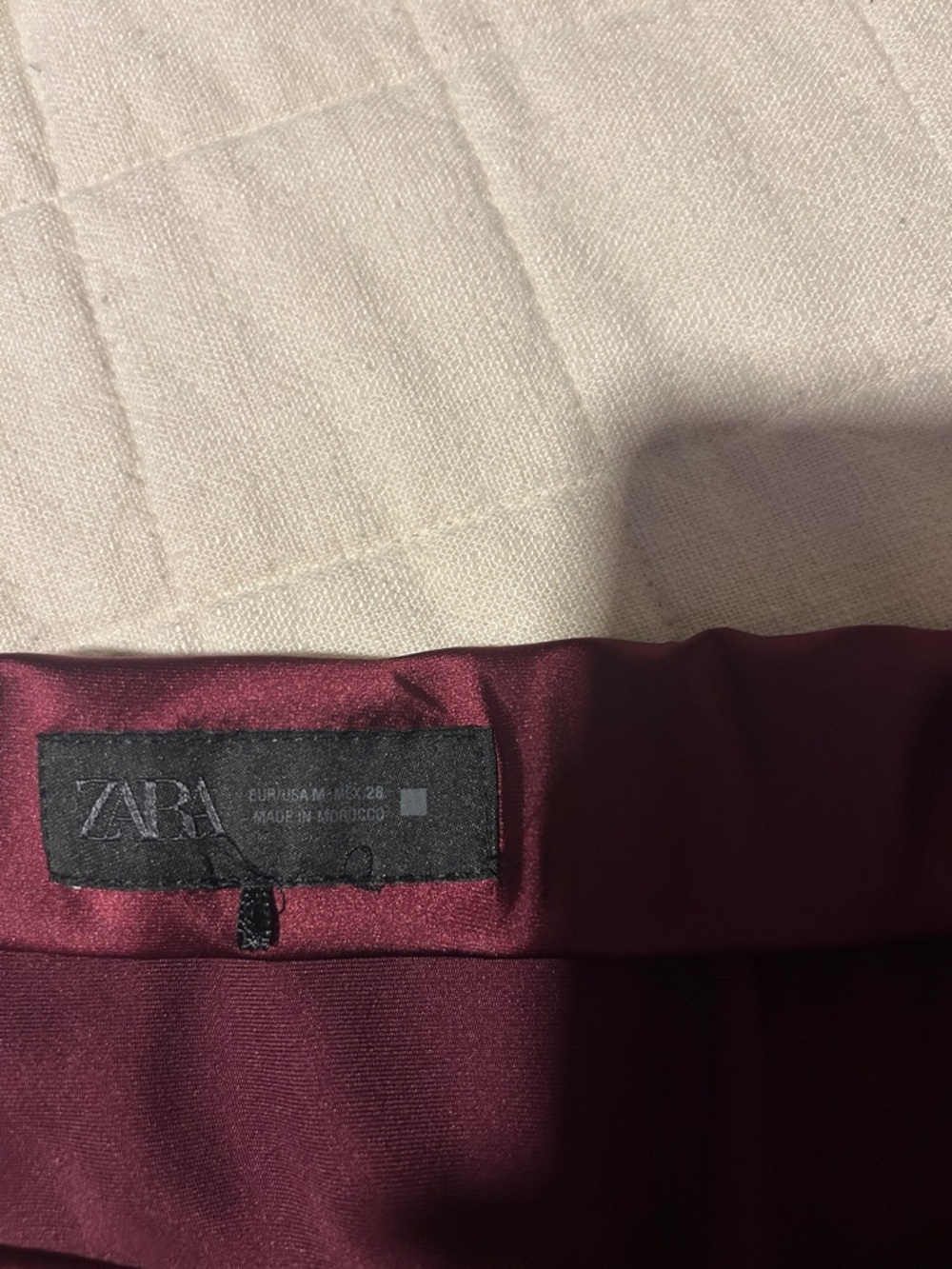 Zara Satin Maxi Skirt in Burgundy - Picture 2 of 2